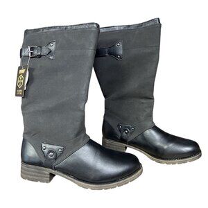 NEW Khombu Tacoma Womens Black Tall Boots With Buckle Detail Size 11